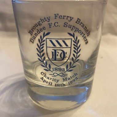 Broughty Ferry Branch Dundee Supporters Club Dundee v Leeds Utd 1993 Whisky glass