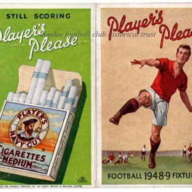 Players cigarettes 1948-49 fixture card, front